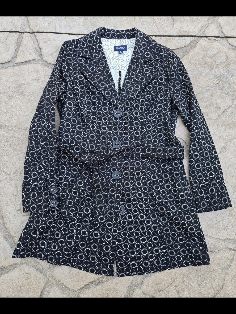 Sonoma Patterned Women's Trench Coat Size Small